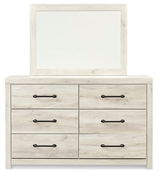 Cambeck Panel Bed With 2 Storage Drawers With Mirrored Dresser