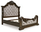 Maylee California King Upholstered Bed with Mirrored Dresser