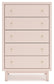 Wistenpine Twin Upholstered Panel Headboard with Mirrored Dresser and Chest
