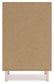 Wistenpine Twin Upholstered Panel Headboard with Mirrored Dresser and Chest