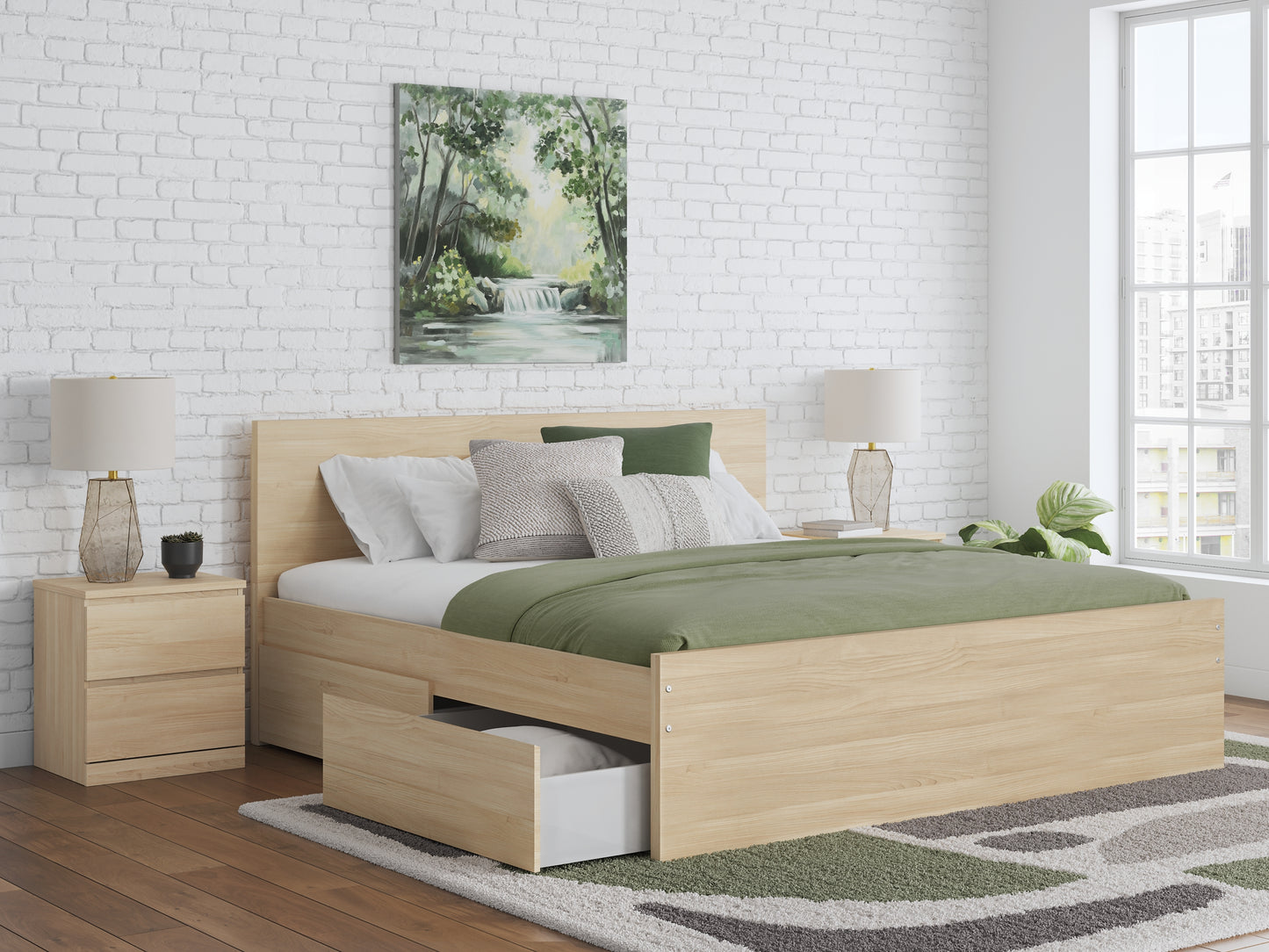 Ashley Express - Onita King Panel Platform Bed with 1 Side Storage