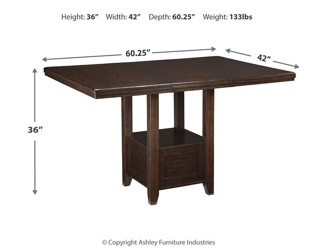 Ashley Express - Haddigan Counter Height Dining Table and 6 Barstools
