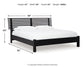 Danziar King Panel Bed with Mirrored Dresser