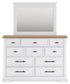 Ashbryn California King Panel Storage Bed with Mirrored Dresser and Chest