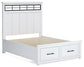 Ashbryn Queen Panel Storage Bed with Mirrored Dresser and Nightstand