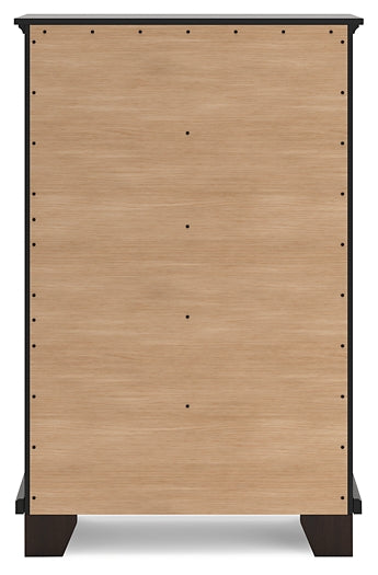 Covetown King Panel Bed with Mirrored Dresser, Chest and Nightstand