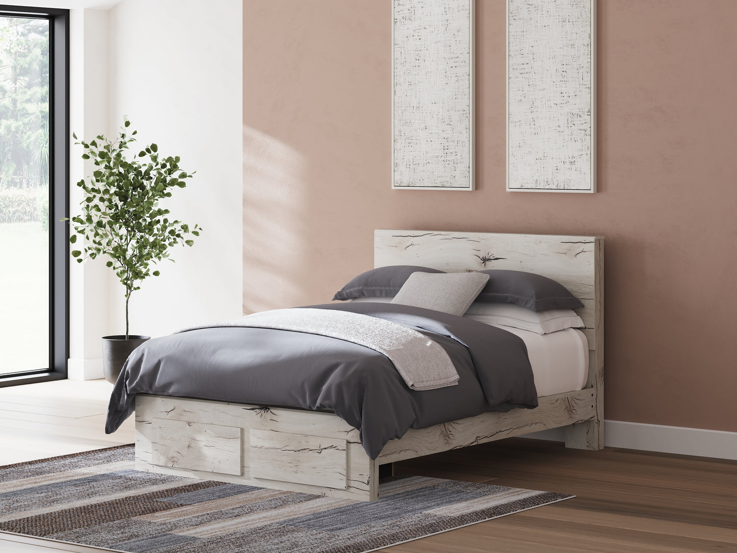 Lawroy Queen Panel Storage Bed, Dresser, Mirror, Chest and Nightstand