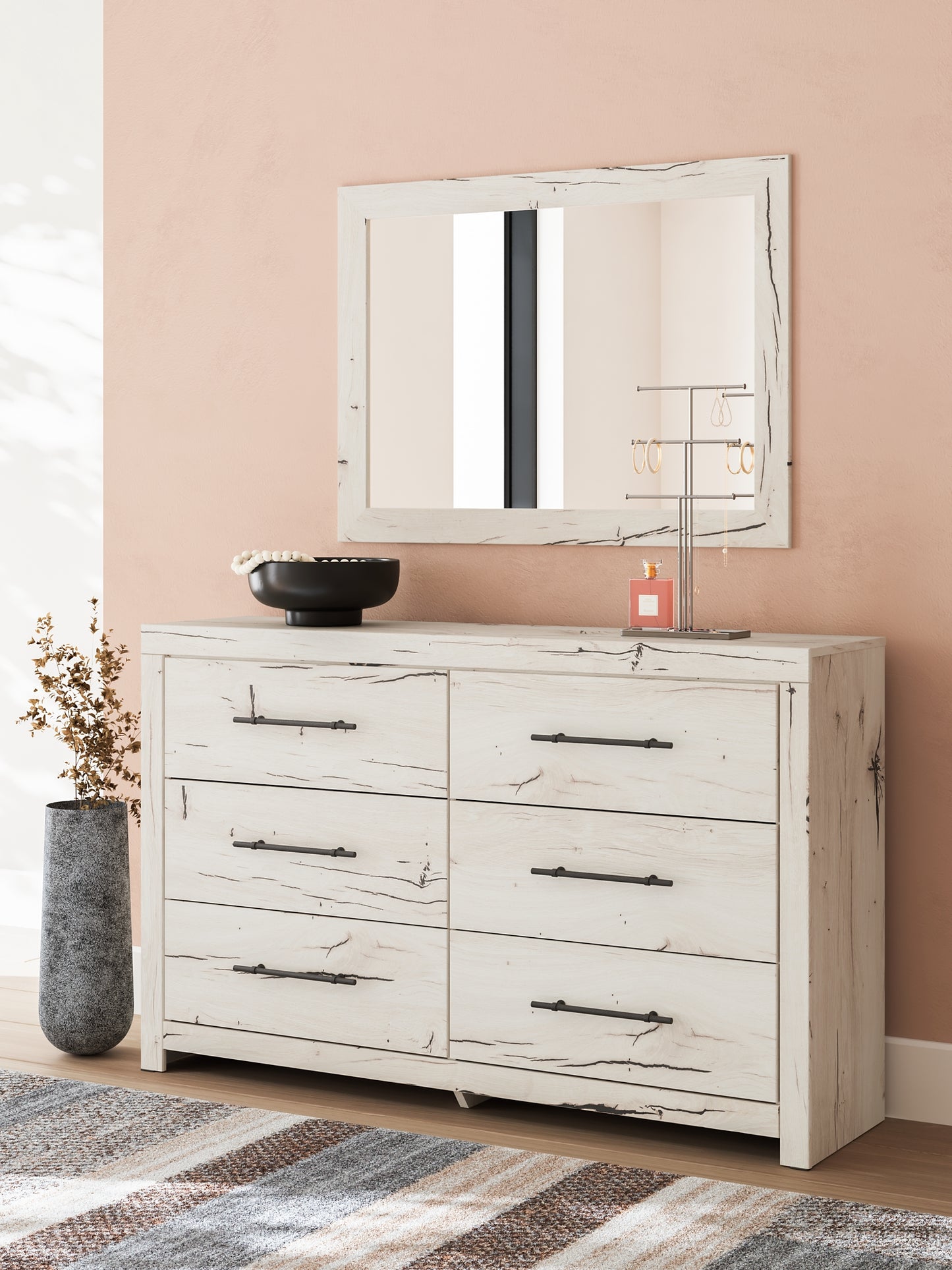Lawroy King Panel Storage Bed, Dresser and Mirror