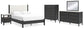 Cadmori Queen Upholstered Panel Bed, Dresser, Mirror, Chest and Nightstand