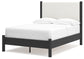 Cadmori Full Upholstered Panel Bed, Dresser, Mirror and Nightstand