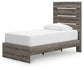 Graystorm Twin Panel Storage Bed, Dresser, Mirror and Nightstand