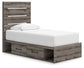 Graystorm Twin Panel Storage Bed, Dresser and Mirror