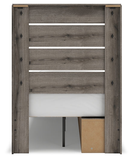 Graystorm Twin Panel Storage Bed, Dresser and Mirror