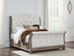 Ardenfield Queen Upholstered Sleigh Bed, Dresser, Mirror, Chest and Nightstand