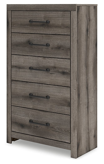 Graystorm Full Panel Bed with Storage, Dresser, Mirror, Chest and Nightstand
