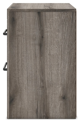 Graystorm Full Panel Bed with Storage, Dresser, Mirror and Nightstand