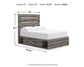 Graystorm Full Panel Bed with Storage, Dresser and Mirror