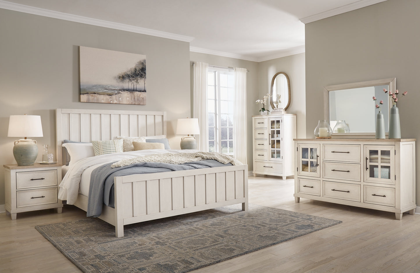 Shaybrock California King Panel Bed, Dresser and Mirror