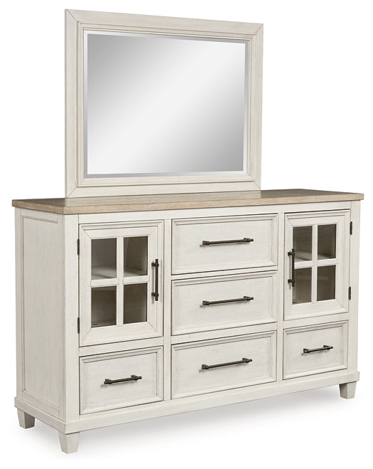 Shaybrock California King Panel Bed, Dresser, Mirror and Nightstand