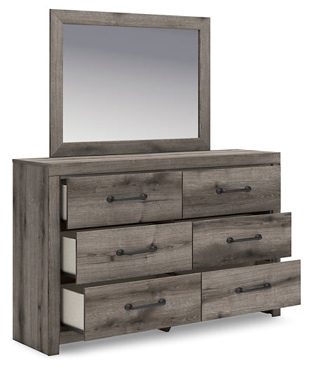 Graystorm King Panel Bed, Dresser, Mirror and Nightstand