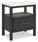 Cadmori King Upholstered Panel Bed, Dresser, Mirror and Nightstand