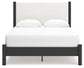 Cadmori Queen Upholstered Panel Bed, Dresser and Mirror