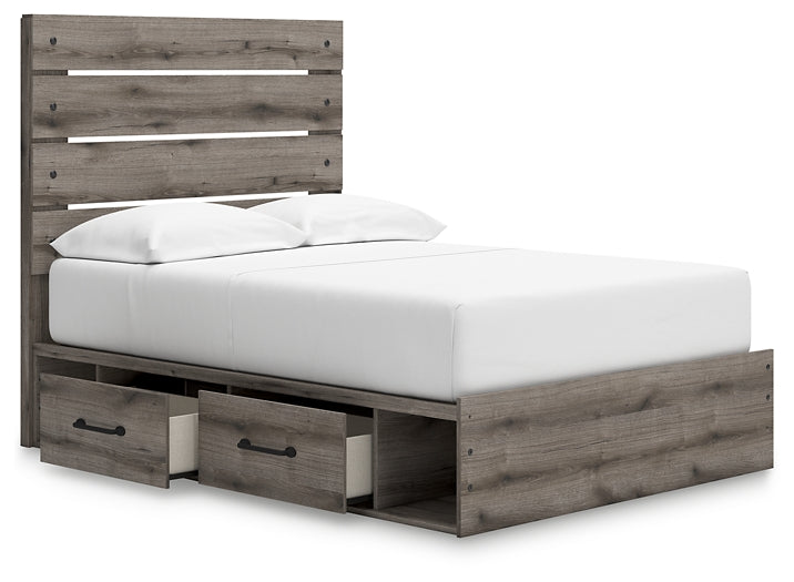 Graystorm Full Panel Storage Bed, Dresser and Mirror