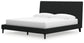 Cadmori King Upholstered Bed with Roll Slats, Dresser and Mirror