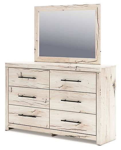 Lawroy Full Panel Headboard with Mirrored Dresser and Nightstand