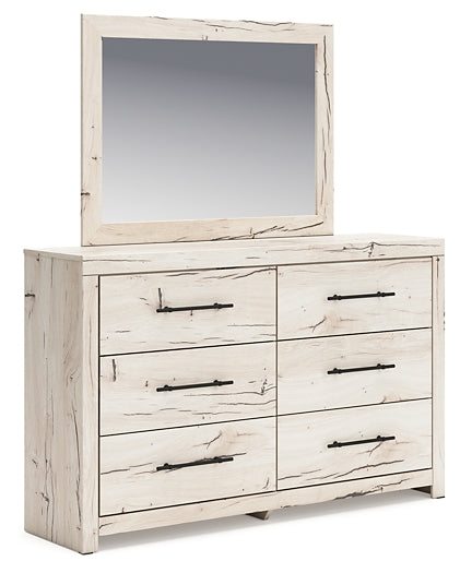 Lawroy Full Panel Headboard with Mirrored Dresser, Chest and Nightstand