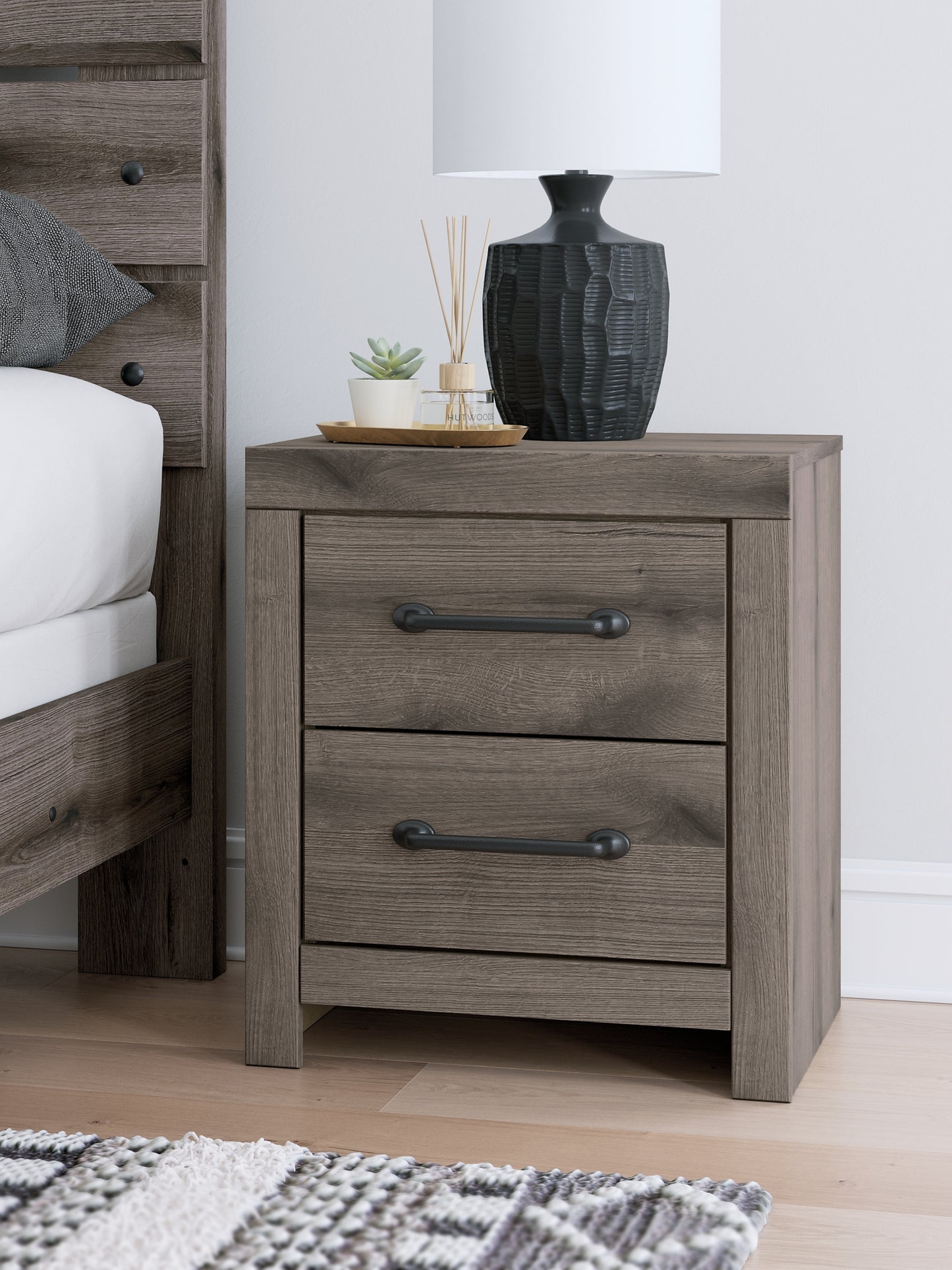 Graystorm King Panel Bed, Dresser, Mirror, Chest and Nightstand