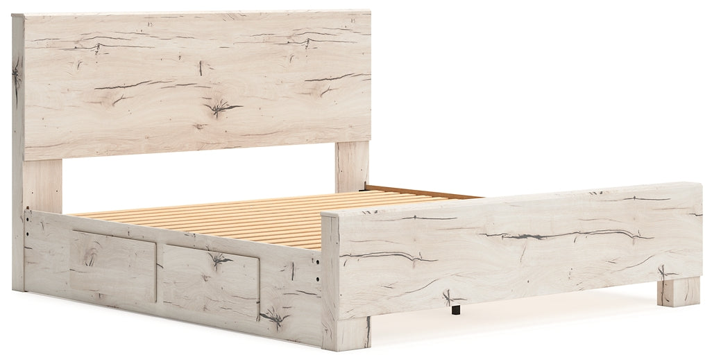 Lawroy King Panel Bed with Storage, Dresser and Mirror