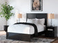 Maribel Full Panel Bed with Mirrored Dresser