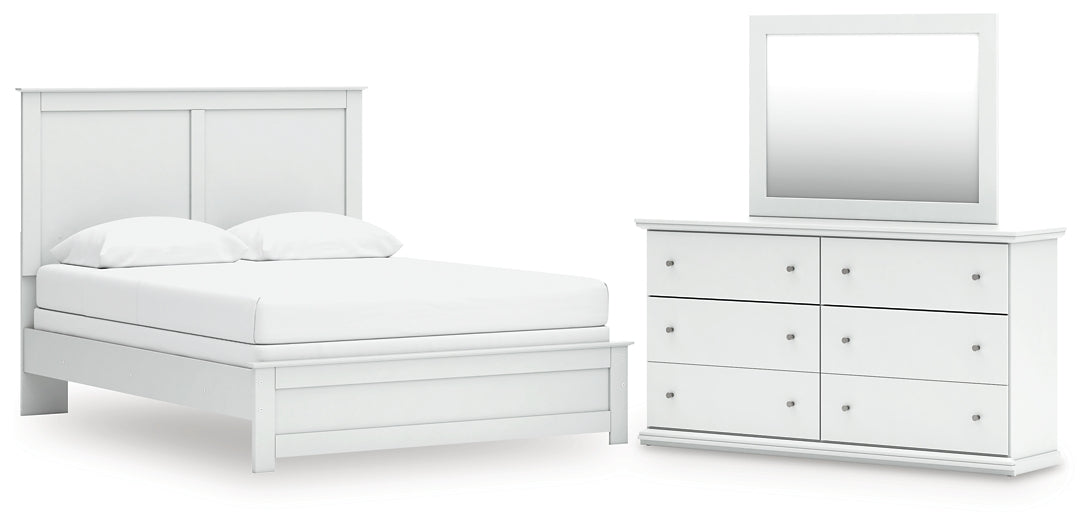 Bostwick Shoals Queen Panel Bed with Mirrored Dresser