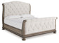 Ardenfield King Upholstered Sleigh Bed, Dresser and Mirror