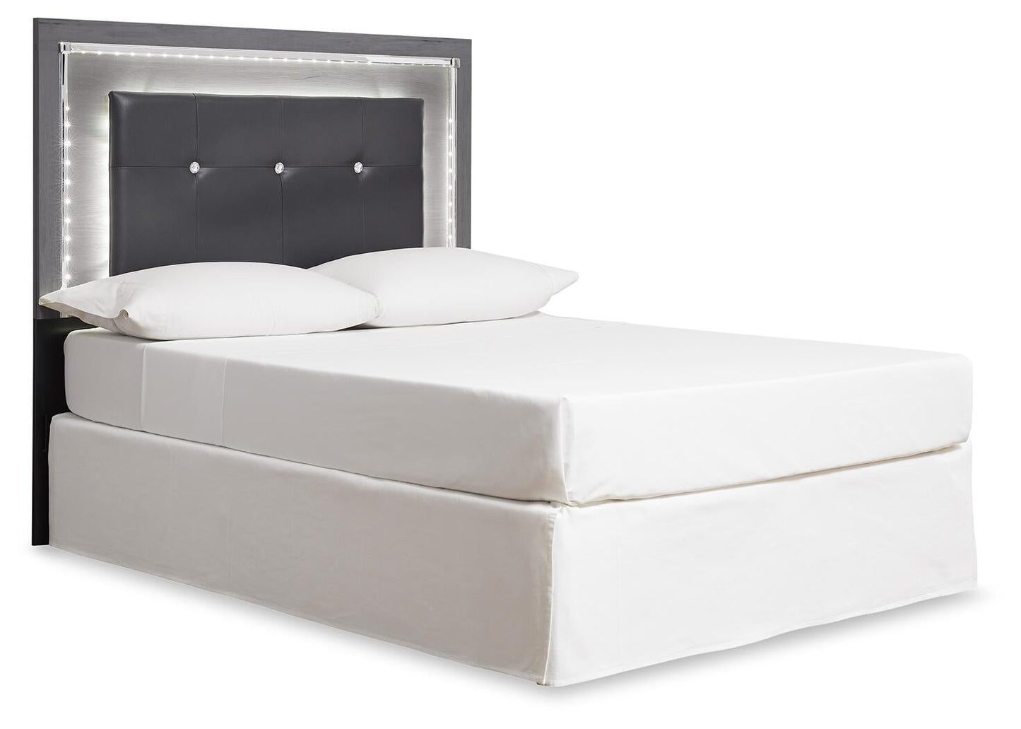 Lodanna Full Upholstered Panel Headboard Bed with Mirrored Dresser