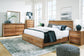 Dressonni California King Panel Bed with Mirrored Dresser