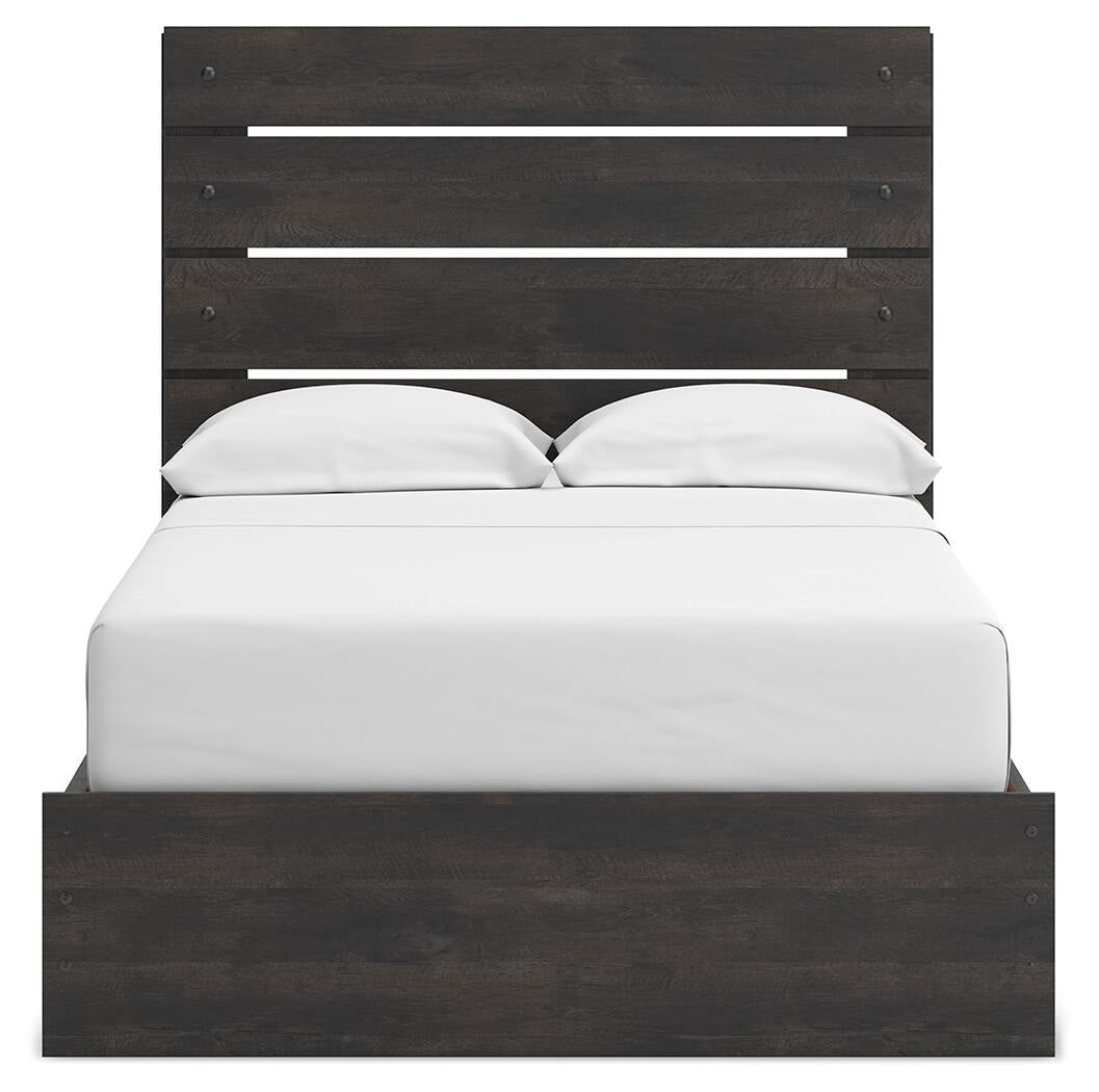 Hollivern Full Panel Bed with Storage, Dresser and Mirror