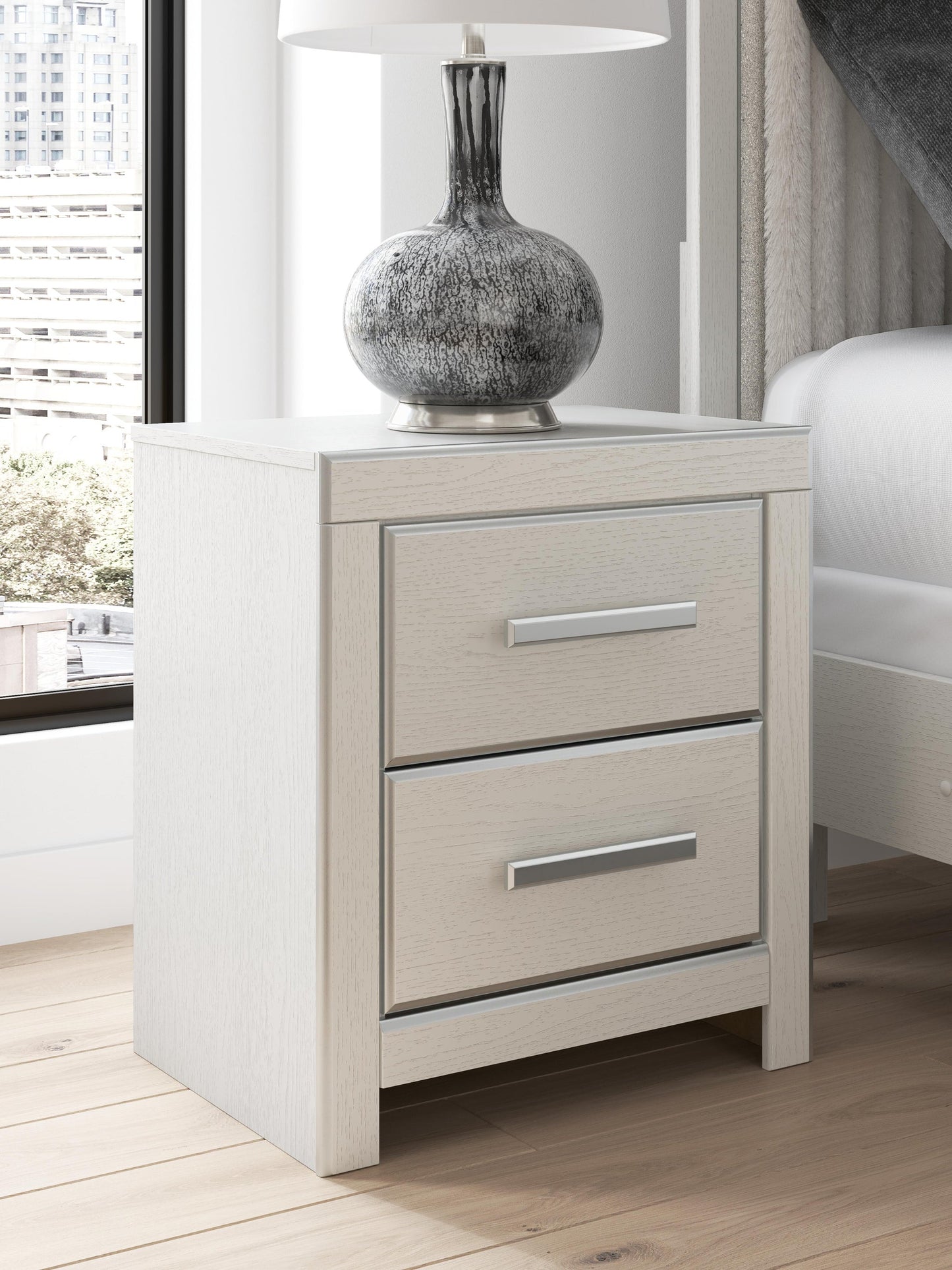 Zuraleus Queen Upholstered Panel Bed, Dresser, Mirror, Chest and Nightstand