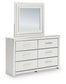 Zuraleus California King Upholstered Bed, Dresser, Mirror, Chest and Nightstand