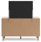 Cielden Full Upholstered Bed with Roll Slats, Dresser, Mirror, Chest and Nightstand