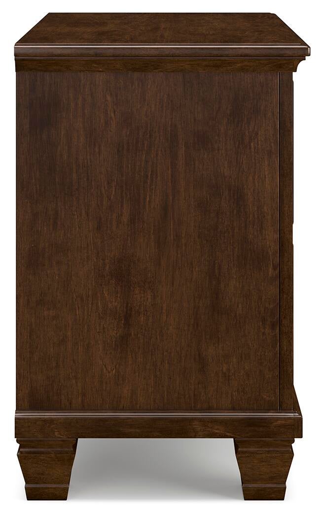 Danabrin California King Panel Storage Bed, Dresser, Mirror and Nightstand