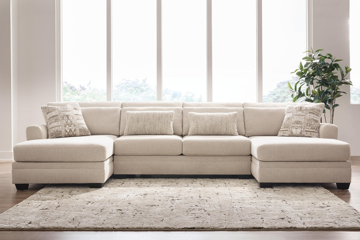 Mandi Point 3-Piece Double Chaise Sleeper Sectional