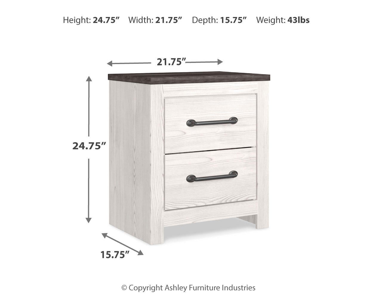 Ashley Express - Gerridan Two Drawer Night Stand