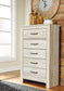 Bellaby Queen Panel Bed with Mirrored Dresser and Chest