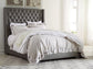 Coralayne Queen Upholstered Bed with Mirrored Dresser and Chest