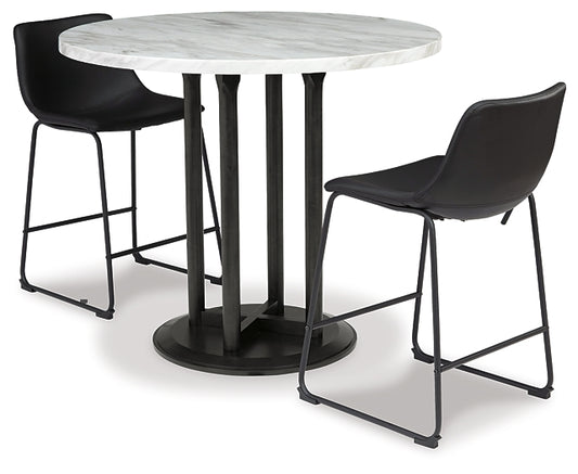 Ashley Express - Centiar Counter Height Dining Table and 2 Barstools