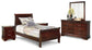 Alisdair Twin Sleigh Bed with Mirrored Dresser and 2 Nightstands