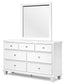 Fortman King Panel Bed with Mirrored Dresser and 2 Nightstands